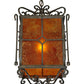 Meyda Lighting Standford 17" Black Hills Gold Pendant Light With Amber Mica Shade Glass