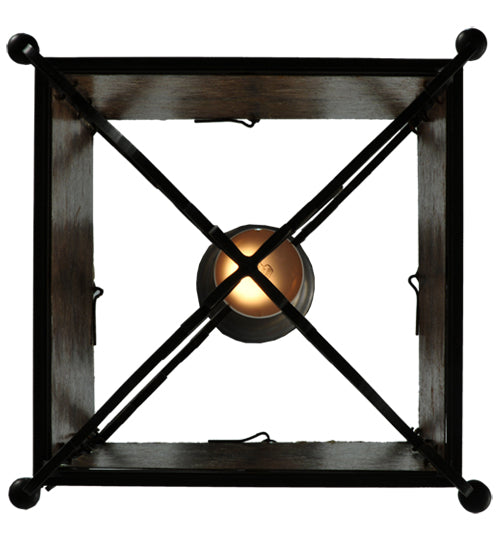 Meyda Lighting Standford 17" Black Hills Gold Pendant Light With Amber Mica Shade Glass