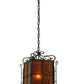 Meyda Lighting Standford 17" Black Hills Gold Pendant Light With Amber Mica Shade Glass