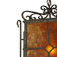 Meyda Lighting Standford 17" Black Hills Gold Pendant Light With Amber Mica Shade Glass