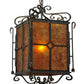Meyda Lighting Standford 17" English Bronze Pendant Light With Amber Mica Shade Glass