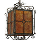Meyda Lighting Standford 17" English Bronze Pendant Light With Amber Mica Shade Glass