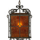 Meyda Lighting Standford 17" English Bronze Pendant Light With Amber Mica Shade Glass