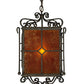Meyda Lighting Standford 17" English Bronze Pendant Light With Amber Mica Shade Glass