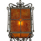 Meyda Lighting Standford 17" English Bronze Pendant Light With Amber Mica Shade Glass