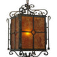 Meyda Lighting Standford 17" English Bronze Pendant Light With Amber Mica Shade Glass