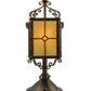 Meyda Lighting Standford 19" Antique Copper Tabletop Lantern Lamp With Beige Shade Glass