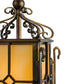 Meyda Lighting Standford 19" Antique Copper Tabletop Lantern Lamp With Beige Shade Glass