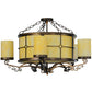 Meyda Lighting Standford 30" 10-Light Antique Copper Semi-flush Mount Ceiling Light With Beige Botticino Idalight Shade Glass