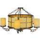 Meyda Lighting Standford 30" 10-Light Antique Copper Semi-flush Mount Ceiling Light With Beige Botticino Idalight Shade Glass