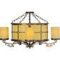 Meyda Lighting Standford 30" 10-Light Antique Copper Semi-flush Mount Ceiling Light With Beige Botticino Idalight Shade Glass