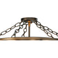 Meyda Lighting Standford 30" 10-Light Antique Copper Semi-flush Mount Ceiling Light With Beige Botticino Idalight Shade Glass