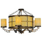 Meyda Lighting Standford 30" 10-Light Antique Copper Semi-flush Mount Ceiling Light With Beige Botticino Idalight Shade Glass