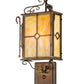 Meyda Lighting Standford 8" 2-Light Antique Copper Wall Sconce With Beige Art Shade Glass