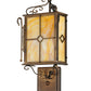 Meyda Lighting Standford 8" 2-Light Antique Copper Wall Sconce With Beige Art Shade Glass
