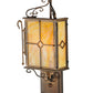 Meyda Lighting Standford 8" 2-Light Antique Copper Wall Sconce With Beige Art Shade Glass