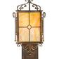Meyda Lighting Standford 8" 2-Light Antique Copper Wall Sconce With Beige Art Shade Glass