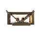 Meyda Lighting Standford 8" 2-Light Antique Copper Wall Sconce With Beige Art Shade Glass