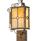 Meyda Lighting Standford 8" 2-Light Antique Copper Wall Sconce With Beige Art Shade Glass
