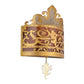 Meyda Lighting Stanley 12" Antique Gold Wall Sconce With Amber and Gold Shade Glass
