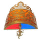 Meyda Lighting Stanley 12" Antique Gold Wall Sconce With Amber and Gold Shade Glass