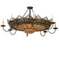 Meyda Lighting Stanley 46" 16-Light 8-Arm Timeless Bronze Semi-flush Mount Ceiling Light With Ambra Siena Idalight Shade