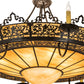 Meyda Lighting Stanley 46" 16-Light 8-Arm Timeless Bronze Semi-flush Mount Ceiling Light With Ambra Siena Idalight Shade