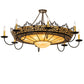 Meyda Lighting Stanley 46" 16-Light 8-Arm Timeless Bronze Semi-flush Mount Ceiling Light With Ambra Siena Idalight Shade