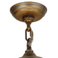 Meyda Lighting Stanley 47" 20-Light 8-Arm Antique Hammered Gold Chandelier With Multi-Colored Shade Glass