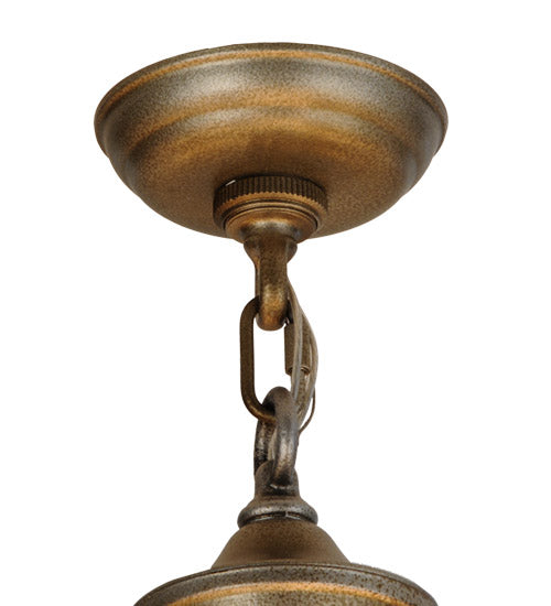 Meyda Lighting Stanley 47" 20-Light 8-Arm Antique Hammered Gold Chandelier With Multi-Colored Shade Glass