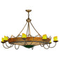 Meyda Lighting Stanley 47" 20-Light 8-Arm Antique Hammered Gold Chandelier With Multi-Colored Shade Glass