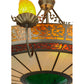 Meyda Lighting Stanley 47" 20-Light 8-Arm Antique Hammered Gold Chandelier With Multi-Colored Shade Glass