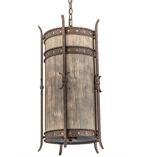 Meyda Lighting Stanza 15" 4-Light Gilded Tobacco Pendant Light With Sable Idalight Shade