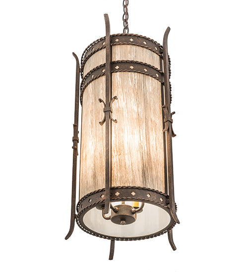 Meyda Lighting Stanza 15" 4-Light Gilded Tobacco Pendant Light With Sable Idalight Shade