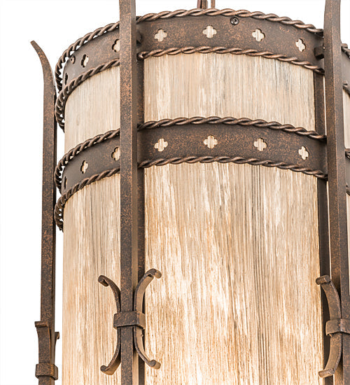 Meyda Lighting Stanza 15" 4-Light Gilded Tobacco Pendant Light With Sable Idalight Shade