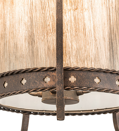 Meyda Lighting Stanza 15" 4-Light Gilded Tobacco Pendant Light With Sable Idalight Shade