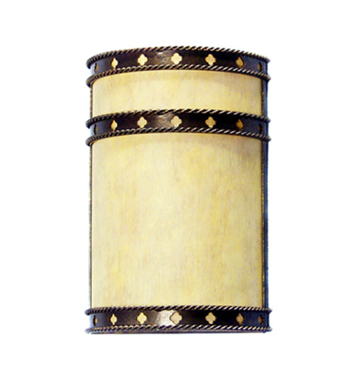 Meyda Lighting Stanza 8" 2-Light Gilded Tobacco Wall Sconce With Sable Idalight Shade