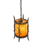 Meyda Lighting Stanza 9" Gilded Tobacco Mini Pendant Light With Ambra Siena Idalight Shade Glass