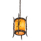 Meyda Lighting Stanza 9" Gilded Tobacco Mini Pendant Light With Ambra Siena Idalight Shade Glass