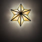 Meyda Lighting Star 11" Craftsman Brown Wall Sconce With Beige Iridescent Shade Glass