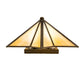 Meyda Lighting Star 11" Craftsman Brown Wall Sconce With Beige Iridescent Shade Glass