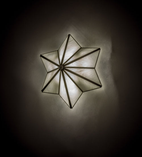 Meyda Lighting Star 11" LED Brushed Nickel Wall Sconce With White Art Shade Glass