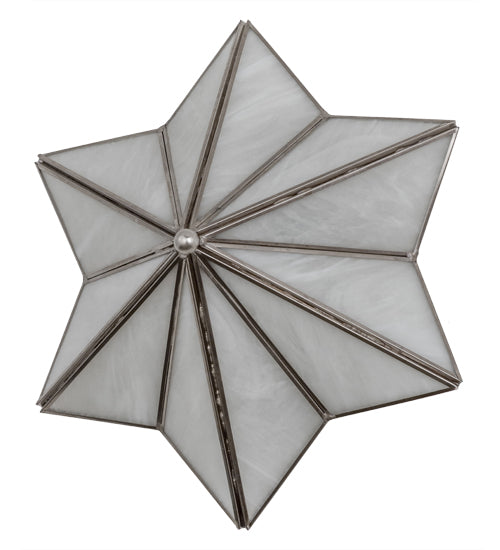 Meyda Lighting Star 11" LED Brushed Nickel Wall Sconce With White Art Shade Glass