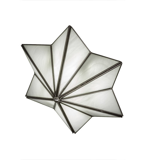 Meyda Lighting Star 11" LED Brushed Nickel Wall Sconce With White Art Shade Glass