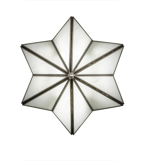 Meyda Lighting Star 11" LED Brushed Nickel Wall Sconce With White Art Shade Glass