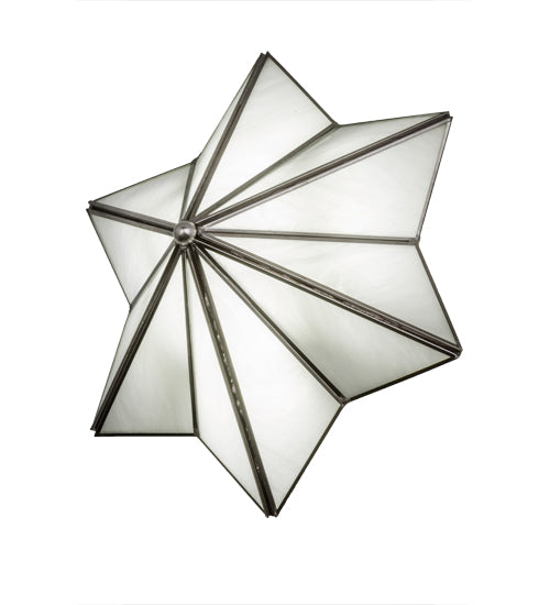 Meyda Lighting Star 11" LED Brushed Nickel Wall Sconce With White Art Shade Glass