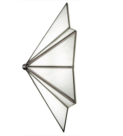Meyda Lighting Star 11" LED Brushed Nickel Wall Sconce With White Art Shade Glass
