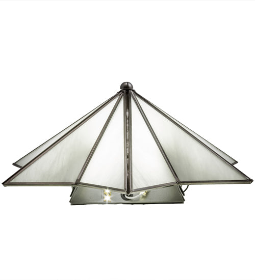 Meyda Lighting Star 11" LED Brushed Nickel Wall Sconce With White Art Shade Glass