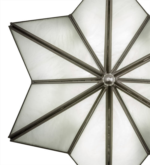 Meyda Lighting Star 11" LED Brushed Nickel Wall Sconce With White Art Shade Glass