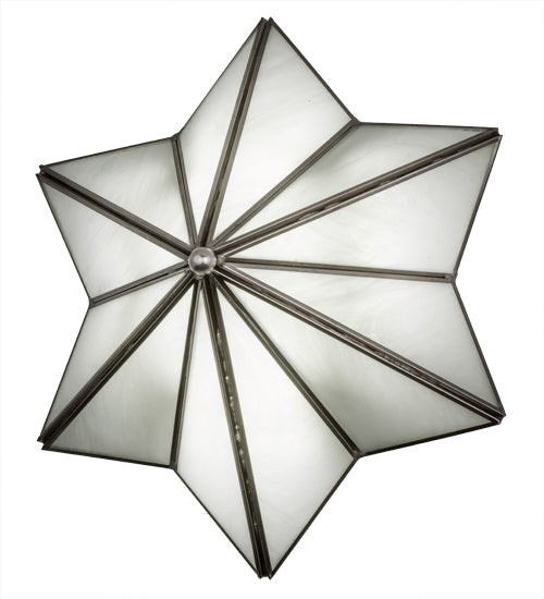 Meyda Lighting Star 11" LED Brushed Nickel Wall Sconce With White Art Shade Glass